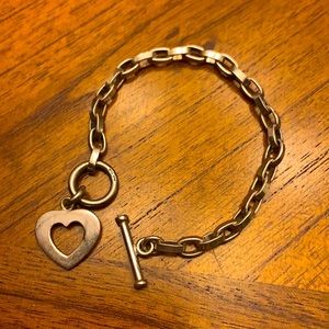 Silpada Sterling Rolo Link Heart Charm Bracelet